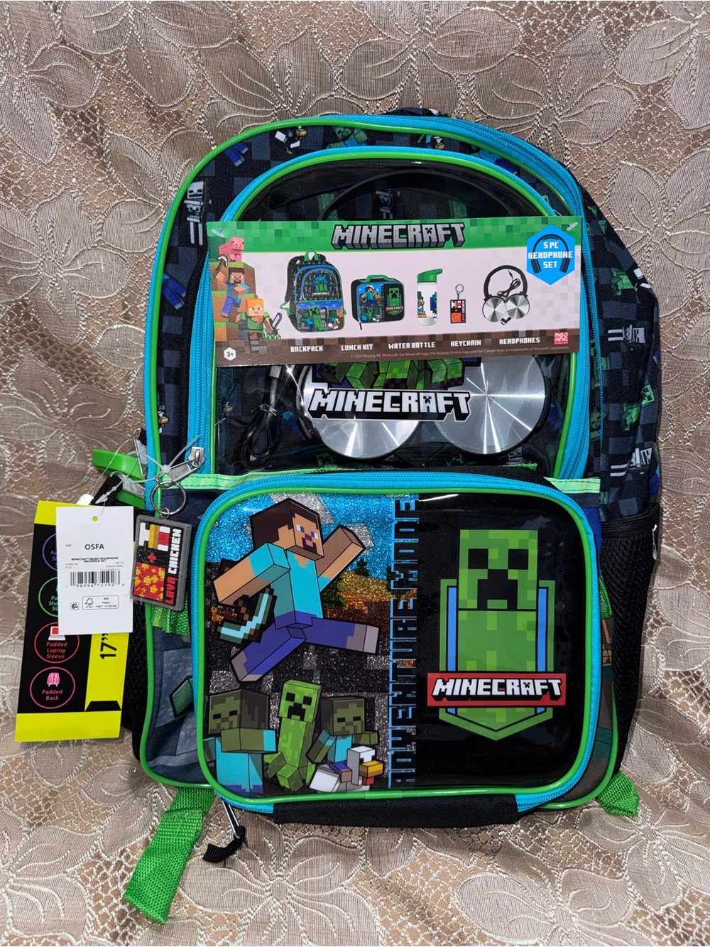 Brand New Minecraft Backpack 5pc Set